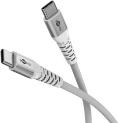 Goobay USB-C 2.0 Textilkabel 2m Vit