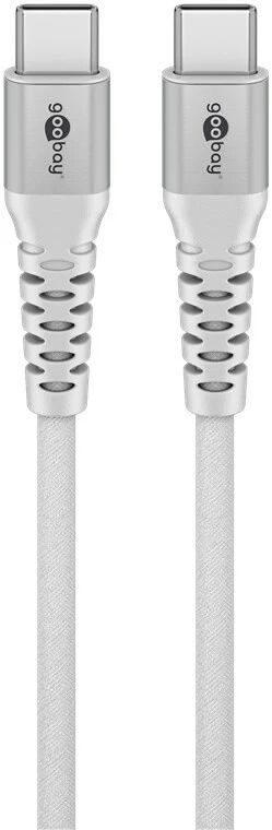 Goobay USB-C 2.0 Textilkabel 2m Vit