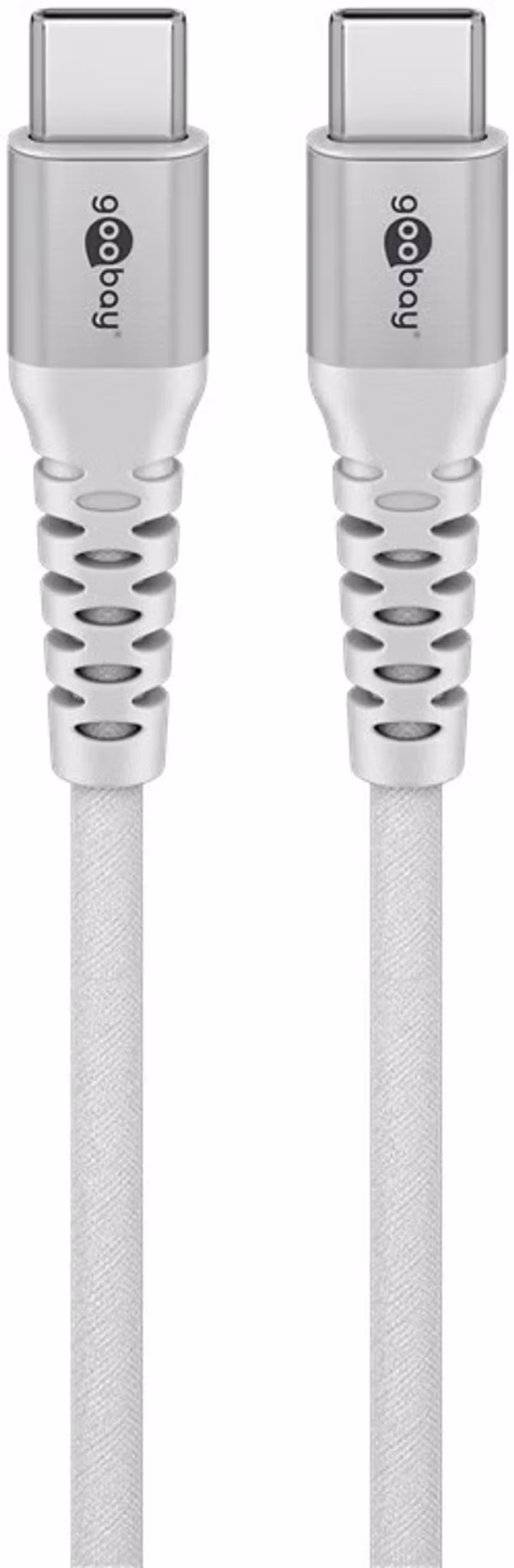 Goobay USB-C 2.0 Textilkabel 2m Vit