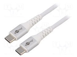Goobay USB-C 2.0 Textilkabel 2m Vit