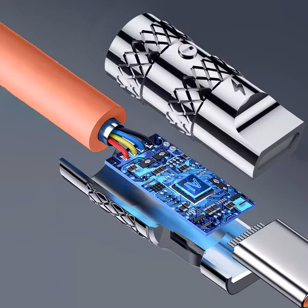 Dudao L24CL USB-C till Lightning kabel 1m 180° roterande orange
