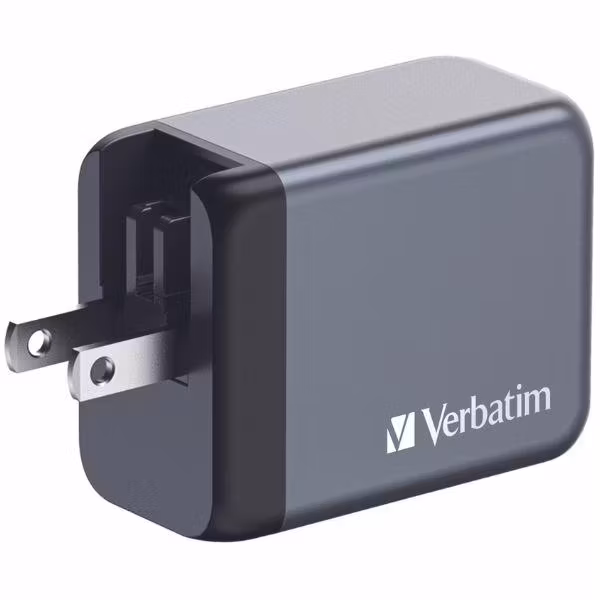 Verbatim GaN laddare 65W 1x USB-A 2x USB-C