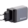 Verbatim GaN laddare 65W 1x USB-A 2x USB-C