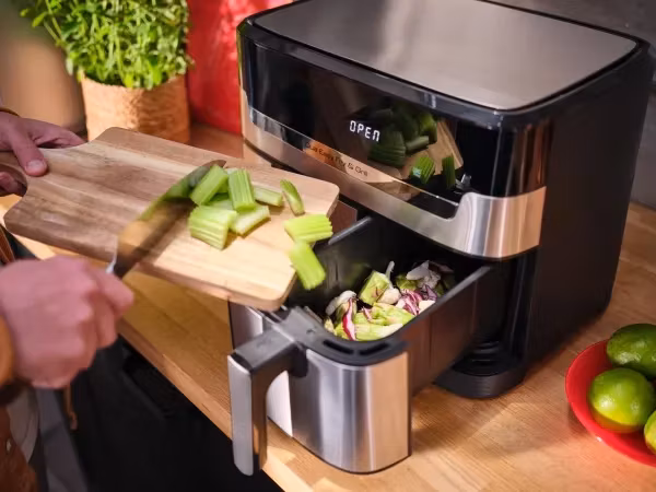 Tefal Dual Easy Fry & Grill EY905D Dubbel 8,3 L 2700 W Airfryer Rostfritt stål