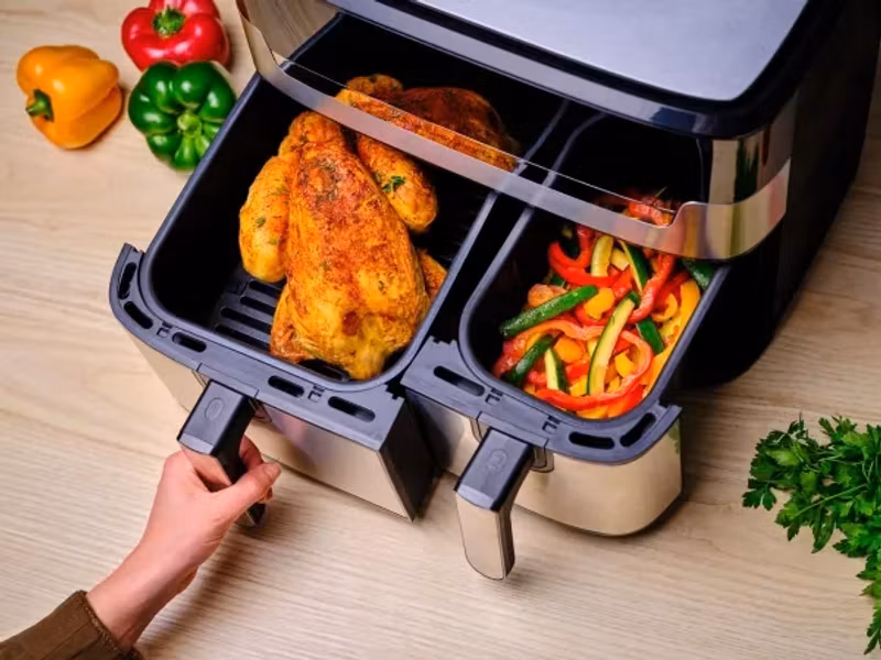Tefal Dual Easy Fry & Grill EY905D Dubbel 8,3 L 2700 W Airfryer Rostfritt stål