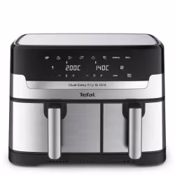 Tefal Dual Easy Fry & Grill EY905D Dubbel 8,3 L 2700 W Airfryer Rostfritt stål