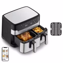 Tefal Dual Easy Fry & Grill EY905D Dubbel 8,3 L 2700 W Airfryer Rostfritt stål