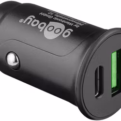 Goobay Dual USB-C billaddare (12 / 24V)  Svart