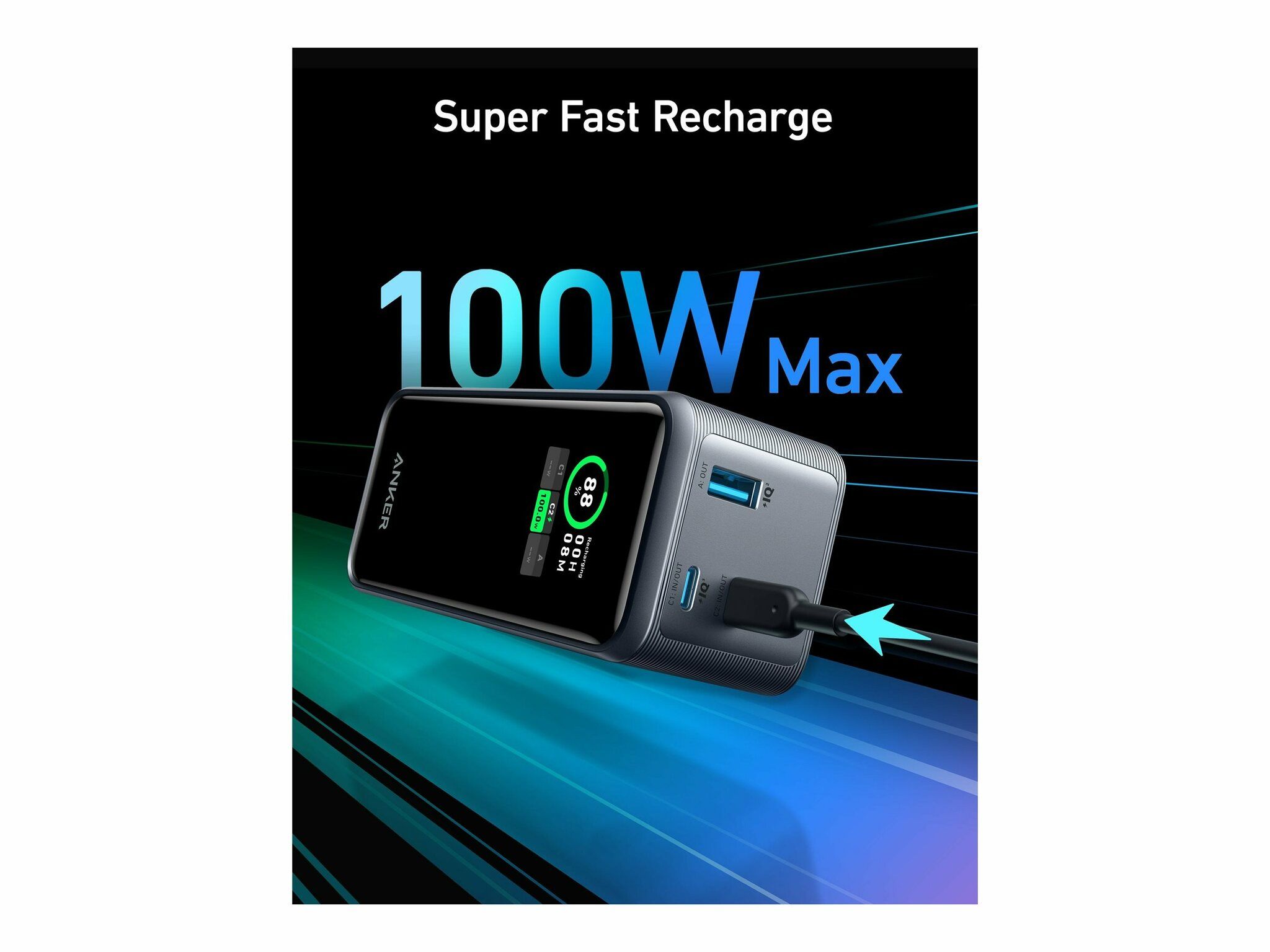 Anker Prime 20,000mAh Power Bank 200W Svart