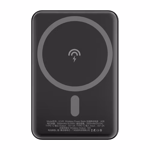 Dudao K14S Trådlös Powerbank 5 000mAh Svart