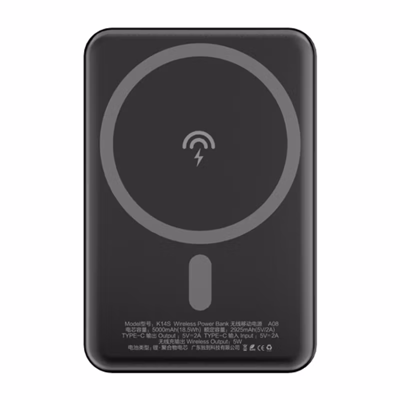 Dudao K14S Trådlös Powerbank 5 000mAh Svart