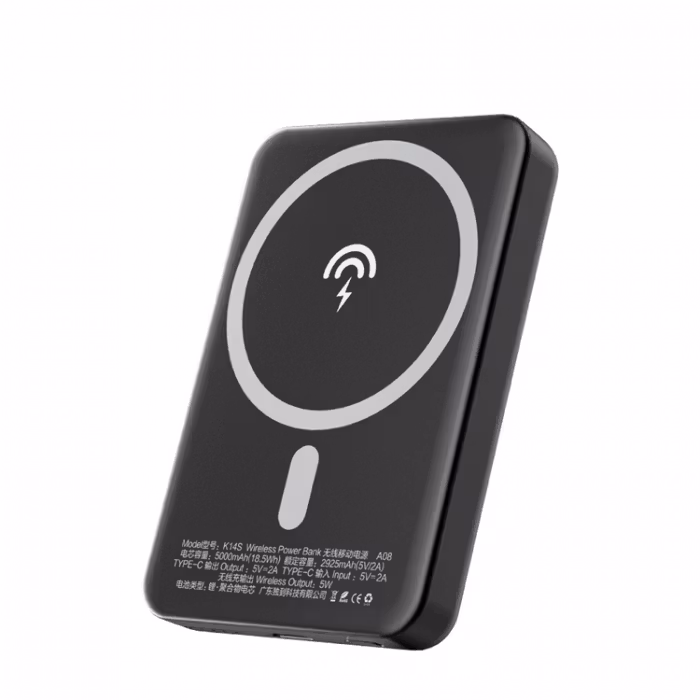 Dudao K14S Trådlös Powerbank 5 000mAh Svart