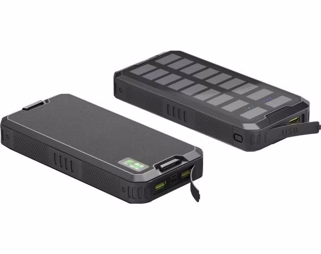 Goobay Powerbank snabbladdare med Solpanel 20.000 mAh Svart