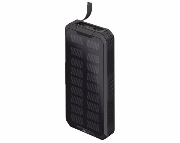 Goobay Powerbank snabbladdare med Solpanel 20.000 mAh Svart