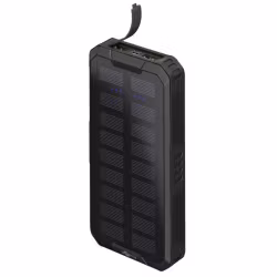 Goobay Powerbank snabbladdare med Solpanel 20.000 mAh Svart