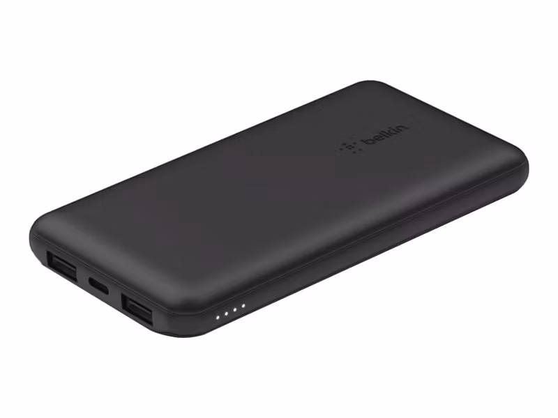 Belkin powerbank 10 000 mAh med 2x USB-A och 1x USB-C 15W Svart