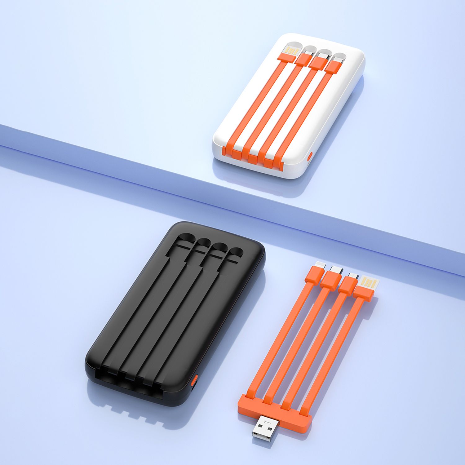 Dudao K6Pro powerbank 10000mAh 10Watt 4x kablar Svart