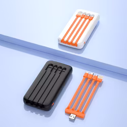 Dudao K6Pro powerbank 10000mAh 10Watt 4x kablar Svart