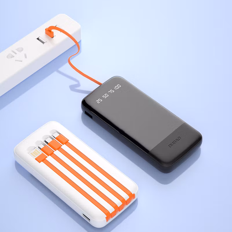 Dudao K6Pro powerbank 10000mAh 10Watt 4x kablar Vit