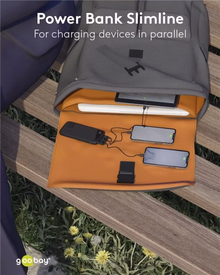 Goobay Powerbank Slimline 10,000 mAh Svart
