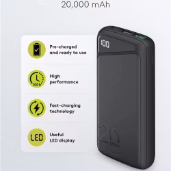 Goobay Powerbank 20 000 mAh snabbladdare USB-C Svart