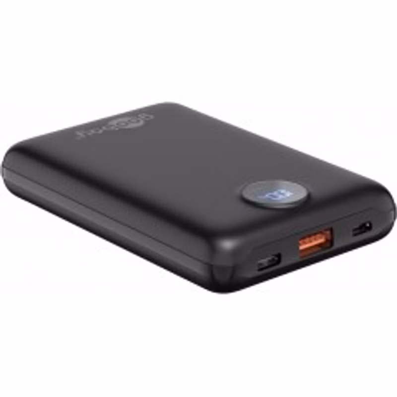 Goobay powerbank 10 000 mAh 1x USB-A 1x USB-C 20W Svart