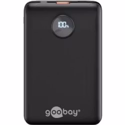 Goobay powerbank 10 000 mAh 1x USB-A 1x USB-C 20W Svart