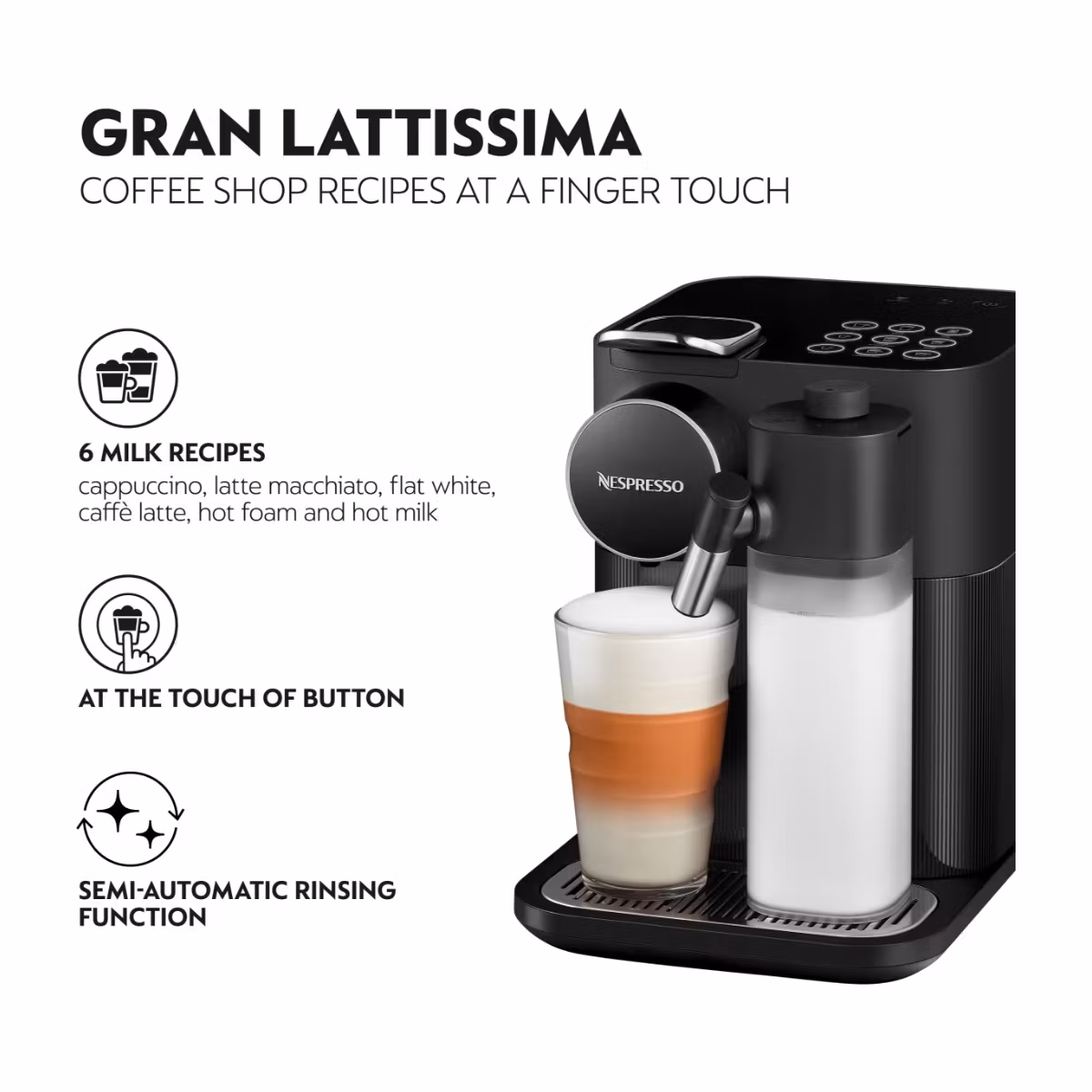 Nespresso Gran Lattissima 2.0 kapselmaskin By Delonghi Svart