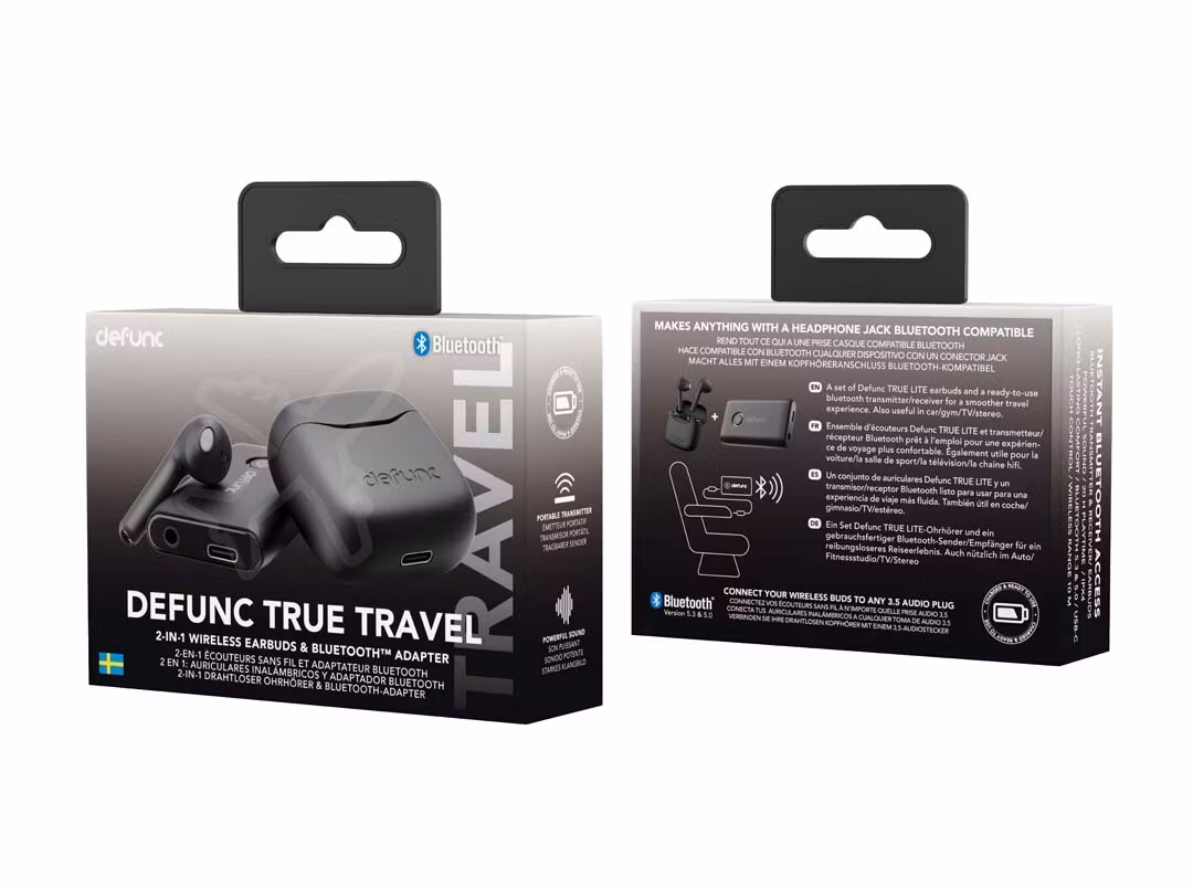 Defunc TRUE TRAVEL Wireless BT hörlur Svart