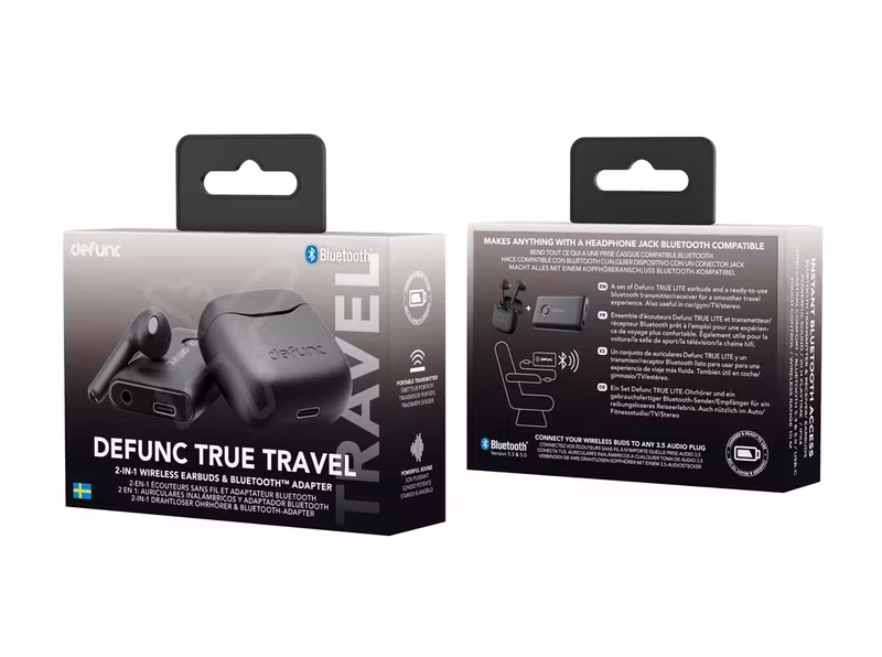 Defunc TRUE TRAVEL Wireless BT hörlur Svart