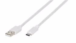 Vivanco USB-C/USB-A 2.0 kabel 2m Vit