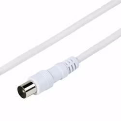 Vivanco Antennkabel, Dubbelskärmad, vit, 5m, bulk