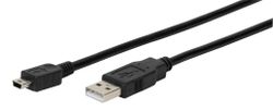 Vivanco Datakabel USB 2.0 A hane<->mini B hane 1.8m svart
