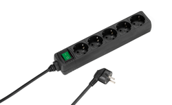Vivanco Grenuttag 5-vägs 1.4m kabel och strömbrytare Svart