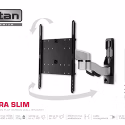Vivanco 2-arm Vridbart SLIM väggfäste VESA 400/65"/35kg