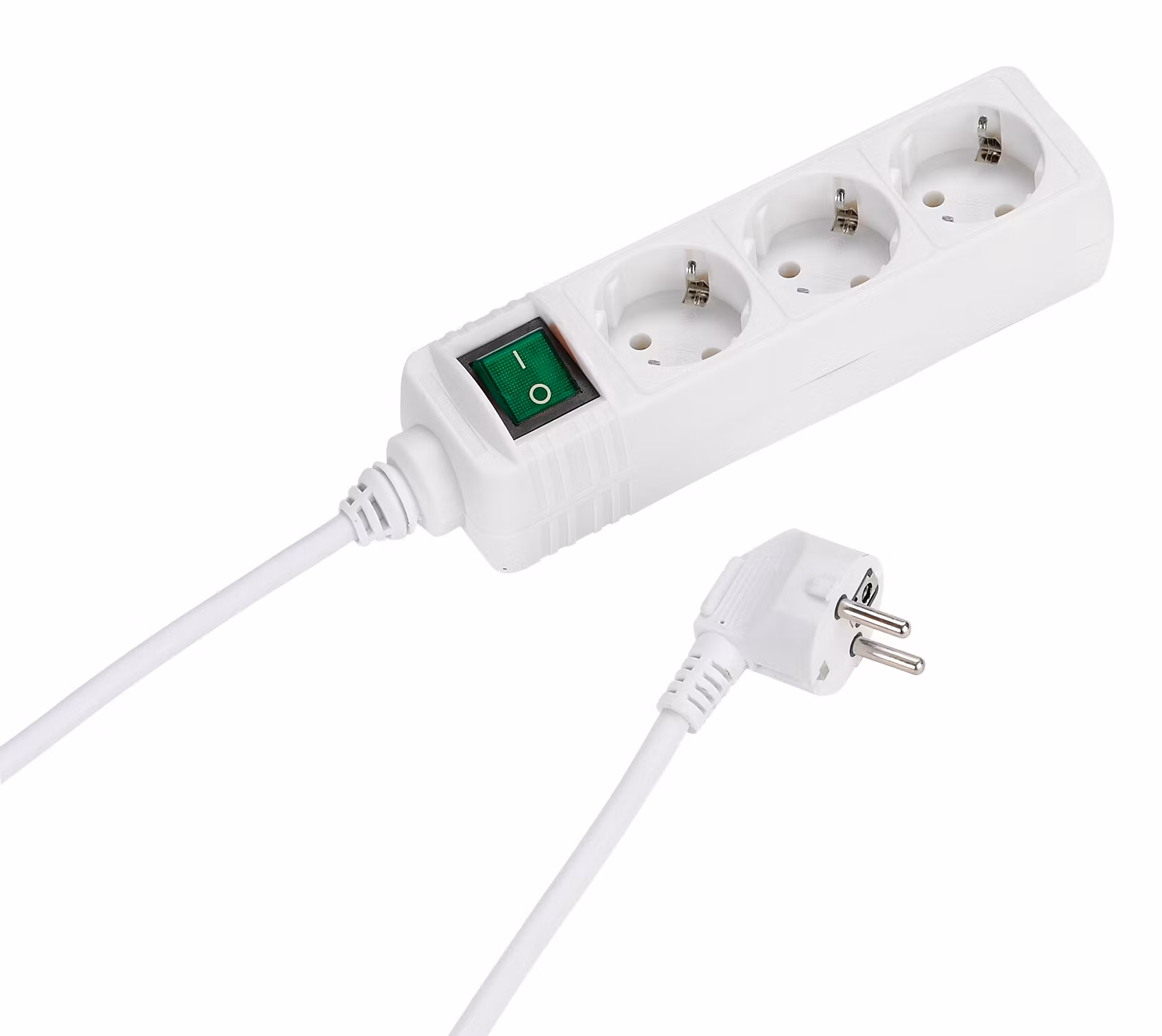 Vivanco Grenuttag 3-vägs 3m kabel och strömbrytare Vit
