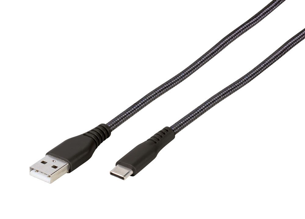 Vivanco Longlife USB-C/USB-A 2.0 kabel 2.5m Svart