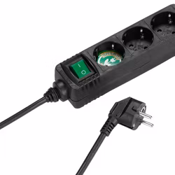 Vivanco Grenuttag 3-vägs 1.4m kabel och strömbrytare Svart