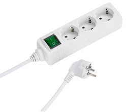 Vivanco Grenuttag 3-vägs 1.4m kabel och strömbrytare Vit