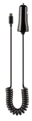Vivanco Billaddare USB-C 2.4A med spiral kabel Svart
