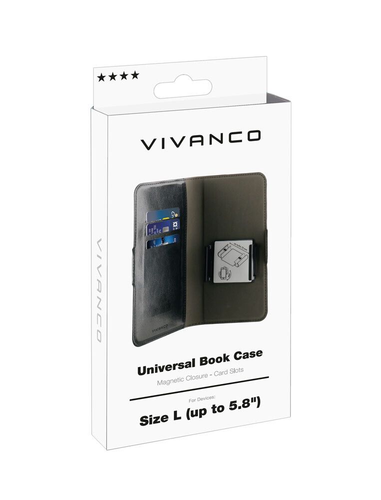 Vivanco Universal Plånboksfodral L 3-kort Svart