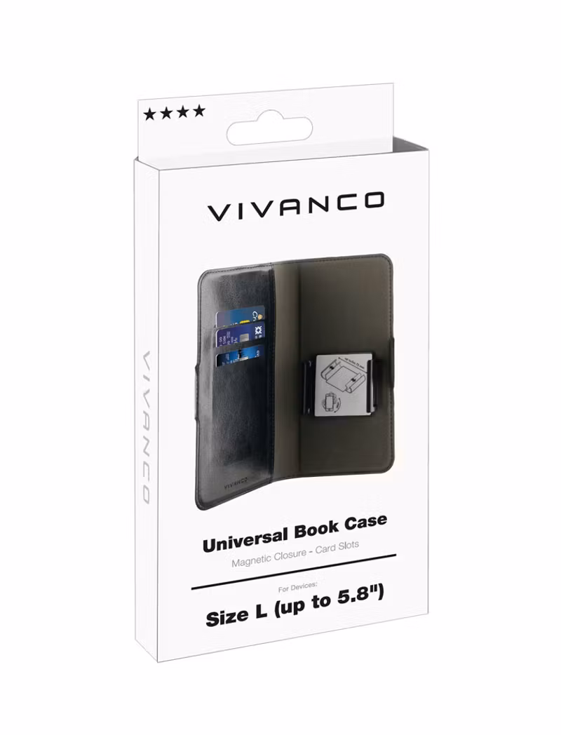 Vivanco Universal Plånboksfodral L 3-kort Svart