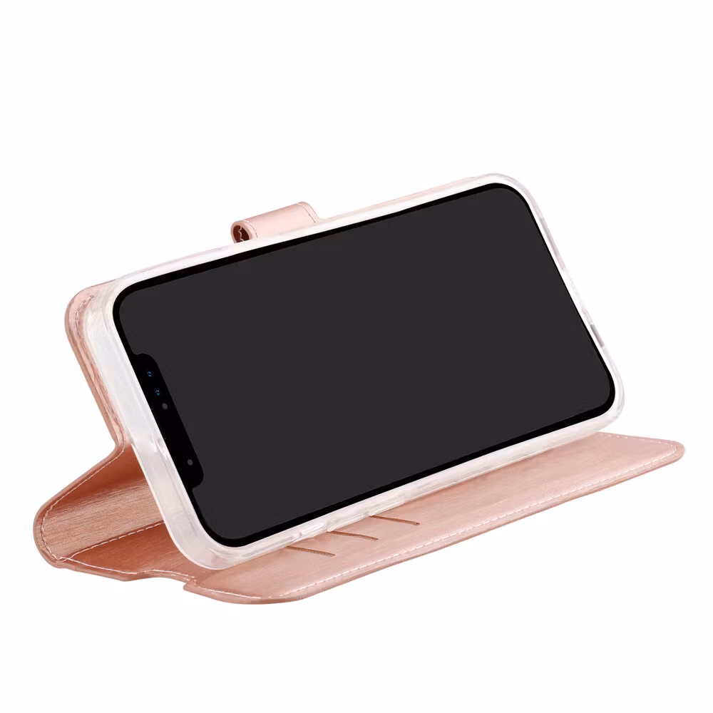 Vivanco Classic Plånboksfodral iPhone 14/13 Rosa Guld