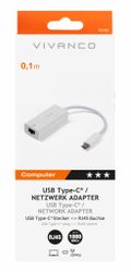 Vivanco USB-C <-> RJ45 1000Mbps network adapter 0,1m White