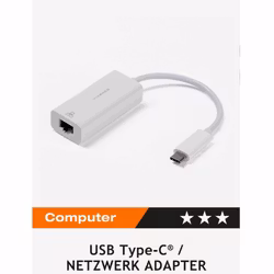 Vivanco USB-C <-> RJ45 1000Mbps network adapter 0,1m White