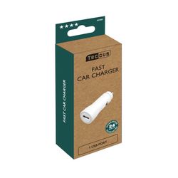 Vivanco Snabb 1xUSB Billaddare 2.1A 12/24V Vit