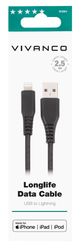 Vivanco Longlife Lightning kabel MFI 2.5m Svart