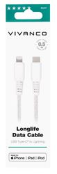 Vivanco Longlife USB-C/Lightning kabel MFI 0.5m Vit
