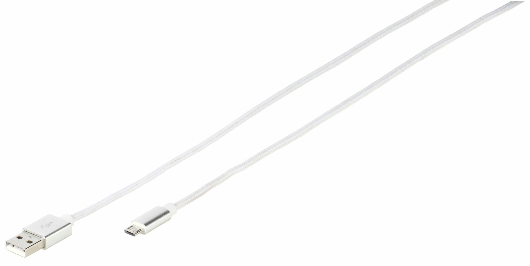 Vivanco Longlife Flätad Micro-USB kabel 1.5m Vit