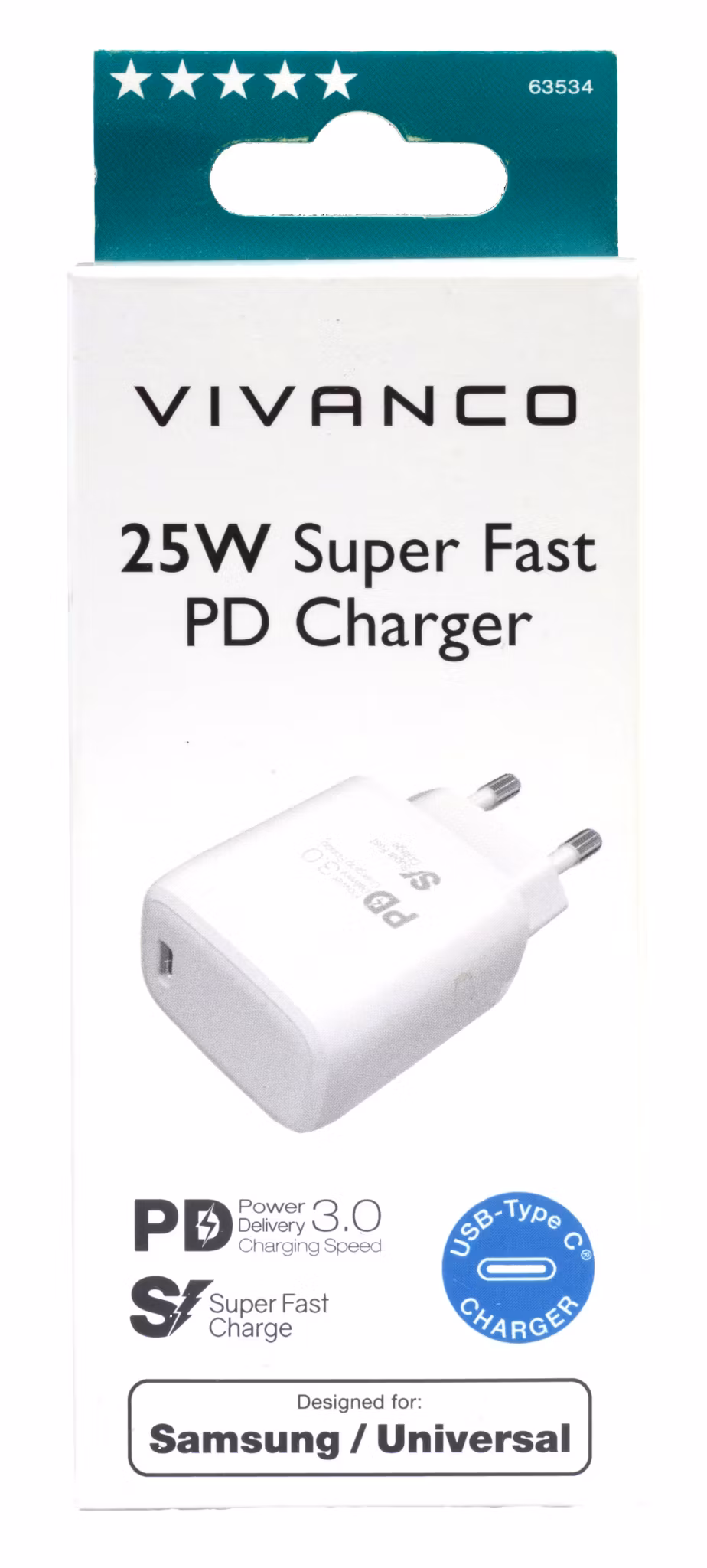 Vivanco Super Snabb Hemladdare för Samsung USB-C 25W